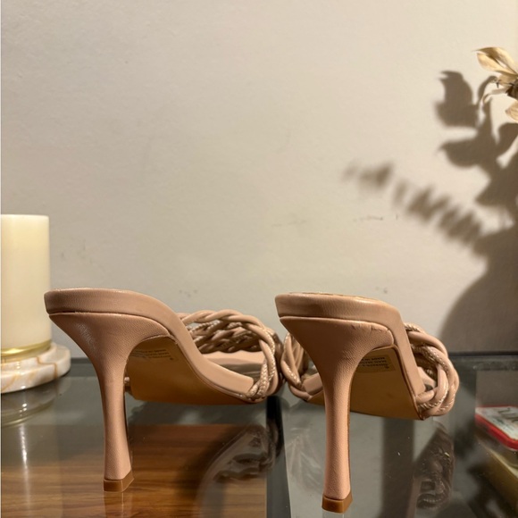 [NEW] Nude Braided Strap Heeled Mules Women’s Sandals - Picture 9 of 9
